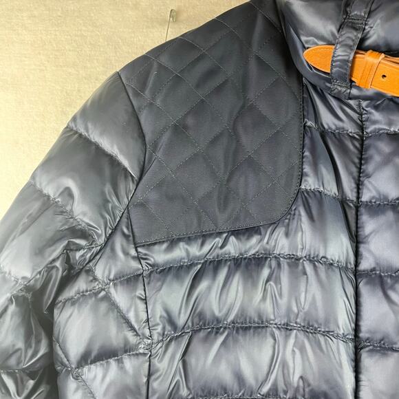 Ralph Lauren Sport Women 4 Duck Down Puffer Jacker Blue Quilt Buckle Collar Prep - Picture 6 of 13